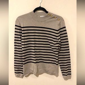 Tan & Black Striped Sweater- Medium